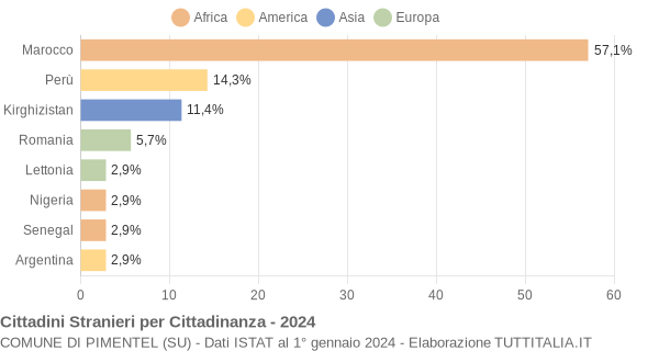 Grafico cittadinanza stranieri - Pimentel 2024