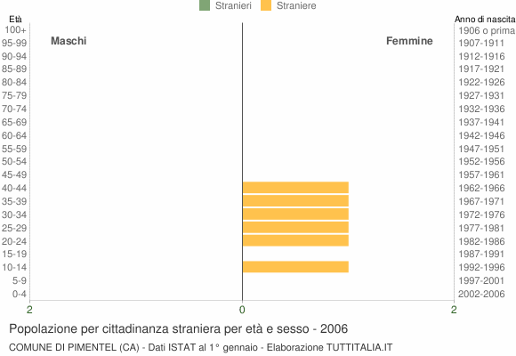 Grafico cittadini stranieri - Pimentel 2006