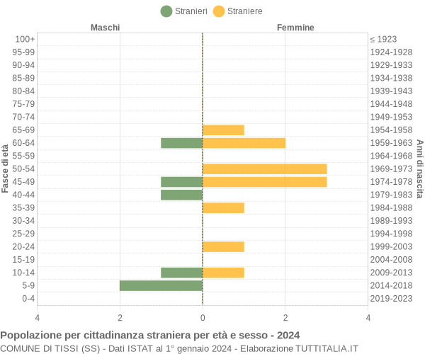 Grafico cittadini stranieri - Tissi 2024