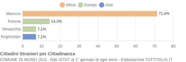 Grafico cittadinanza stranieri - Musei 2015