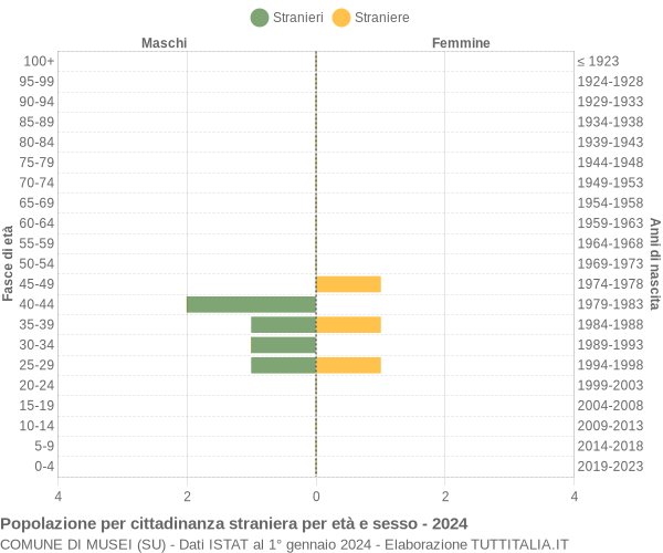 Grafico cittadini stranieri - Musei 2024