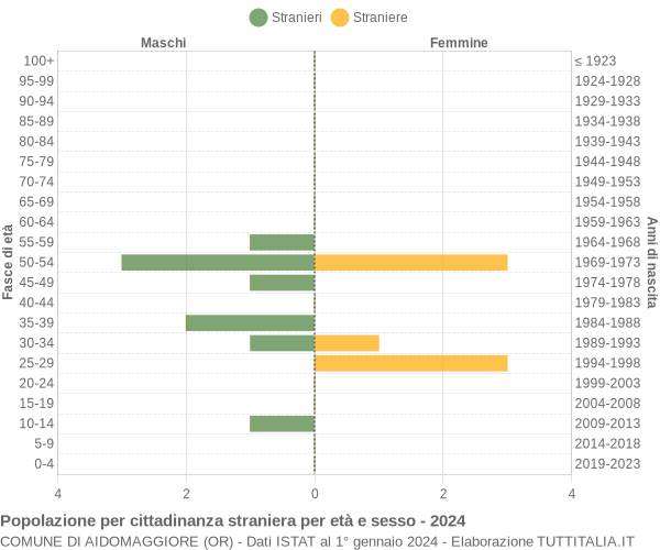 Grafico cittadini stranieri - Aidomaggiore 2024