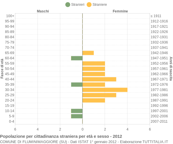 Grafico cittadini stranieri - Fluminimaggiore 2012