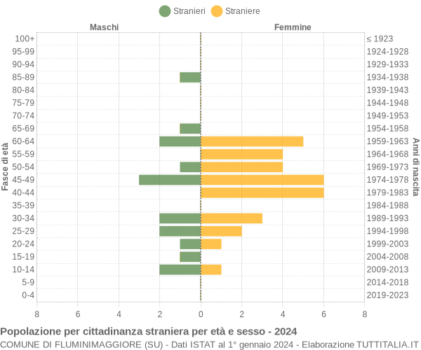 Grafico cittadini stranieri - Fluminimaggiore 2024