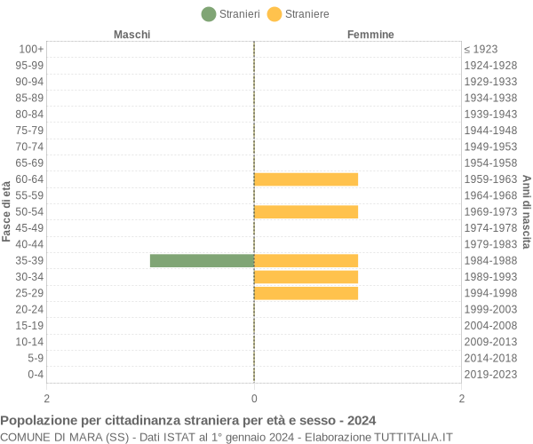 Grafico cittadini stranieri - Mara 2024