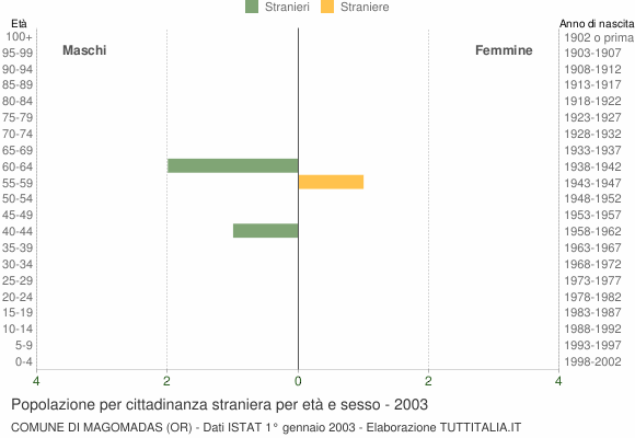 Grafico cittadini stranieri - Magomadas 2003