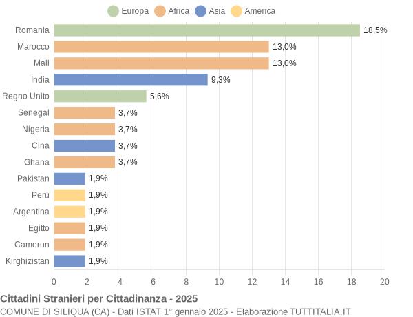 Grafico cittadinanza stranieri - Siliqua 2025