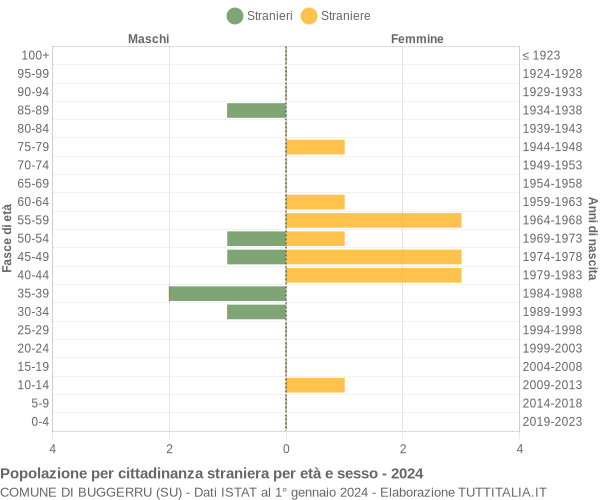 Grafico cittadini stranieri - Buggerru 2024