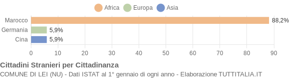 Grafico cittadinanza stranieri - Lei 2005