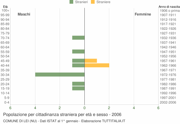 Grafico cittadini stranieri - Lei 2006