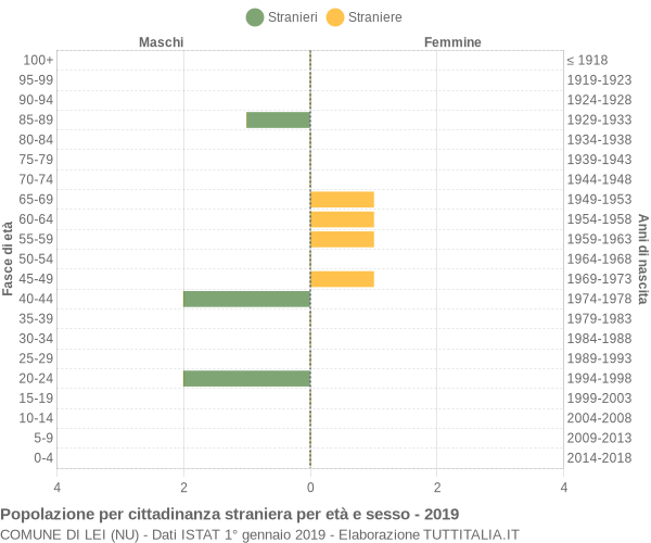 Grafico cittadini stranieri - Lei 2019