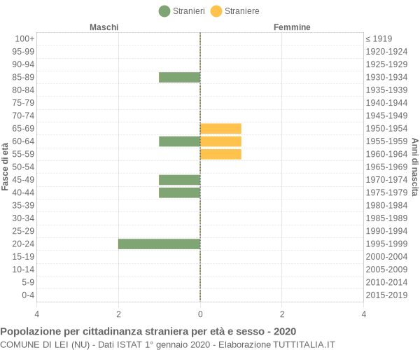 Grafico cittadini stranieri - Lei 2020