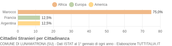 Grafico cittadinanza stranieri - Lunamatrona 2006