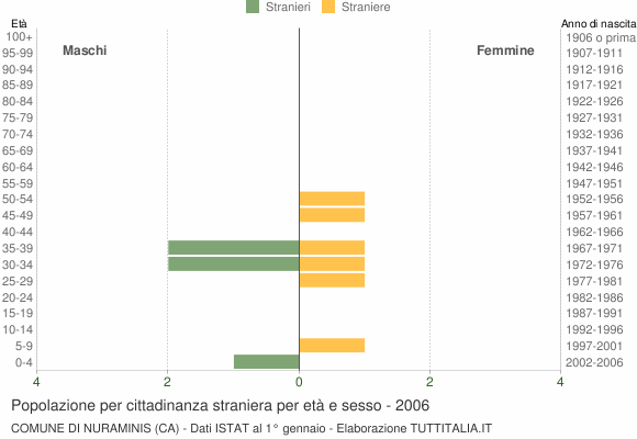 Grafico cittadini stranieri - Nuraminis 2006