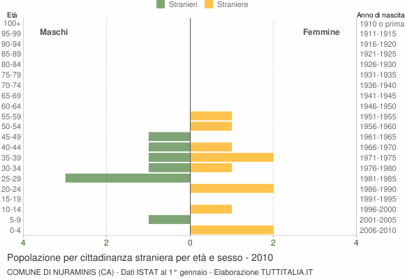 Grafico cittadini stranieri - Nuraminis 2010
