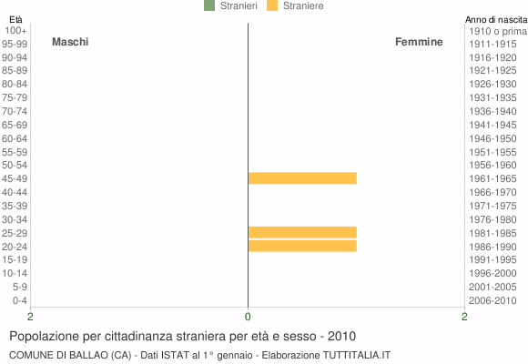 Grafico cittadini stranieri - Ballao 2010