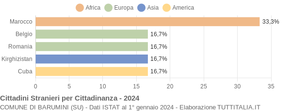 Grafico cittadinanza stranieri - Barumini 2024