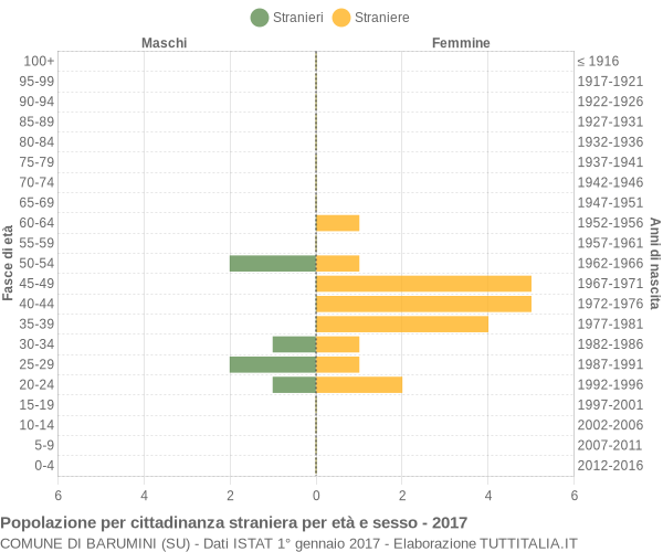 Grafico cittadini stranieri - Barumini 2017