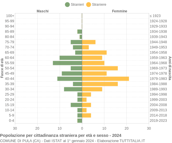 Grafico cittadini stranieri - Pula 2024