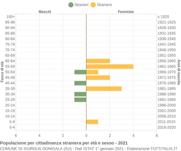 Grafico cittadini stranieri - Siurgus Donigala 2021