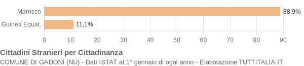 Grafico cittadinanza stranieri - Gadoni 2010