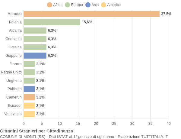 Grafico cittadinanza stranieri - Monti 2007