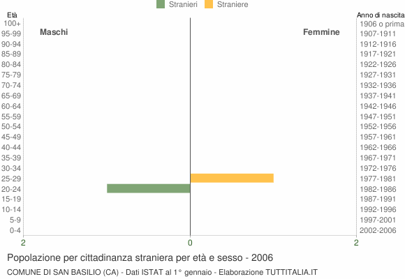 Grafico cittadini stranieri - San Basilio 2006