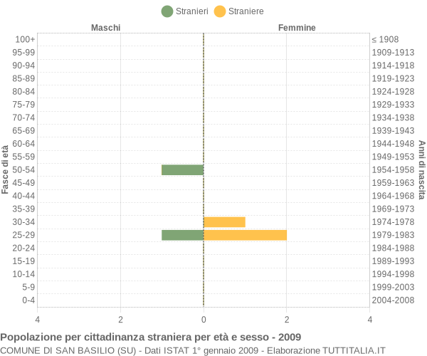Grafico cittadini stranieri - San Basilio 2009