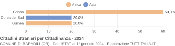 Grafico cittadinanza stranieri - Baradili 2024