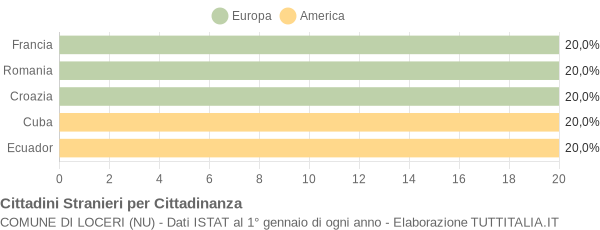 Grafico cittadinanza stranieri - Loceri 2007