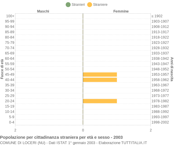 Grafico cittadini stranieri - Loceri 2003