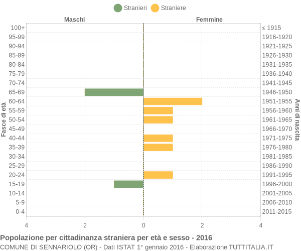 Grafico cittadini stranieri - Sennariolo 2016