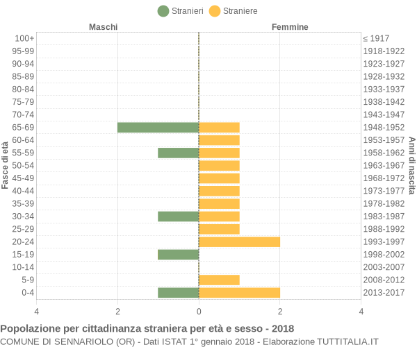 Grafico cittadini stranieri - Sennariolo 2018