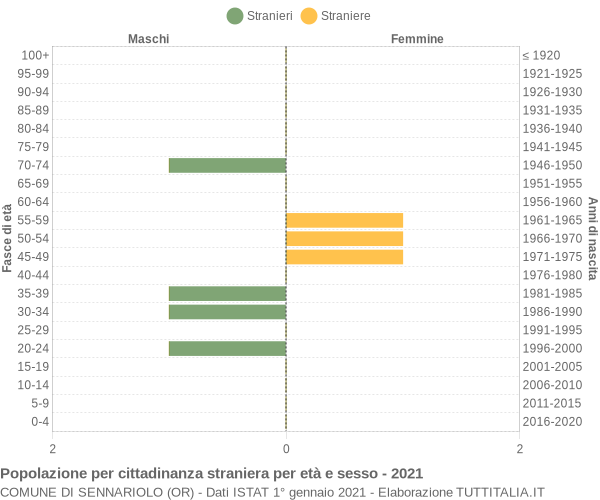 Grafico cittadini stranieri - Sennariolo 2021