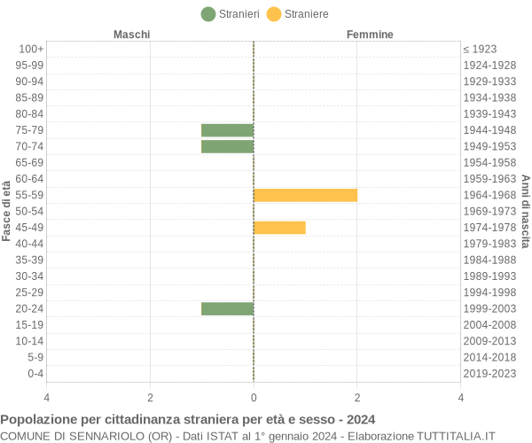 Grafico cittadini stranieri - Sennariolo 2024