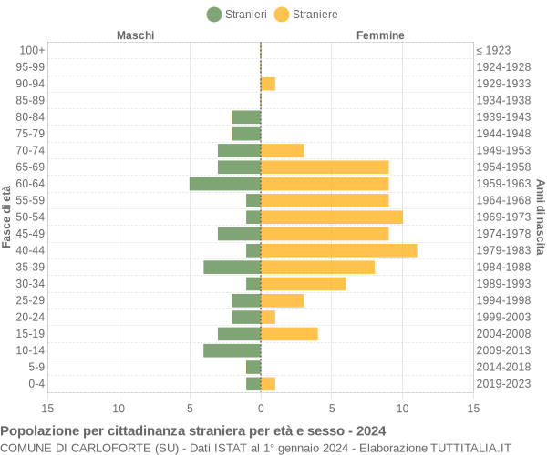 Grafico cittadini stranieri - Carloforte 2024