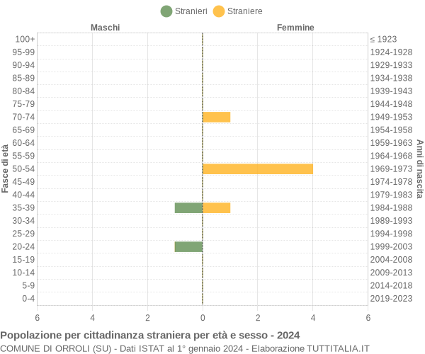 Grafico cittadini stranieri - Orroli 2024