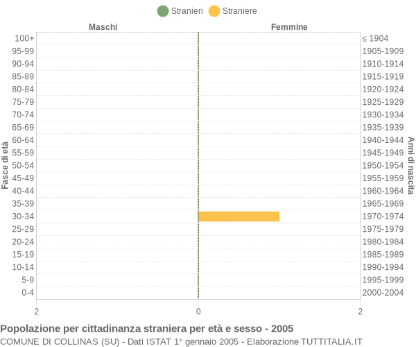 Grafico cittadini stranieri - Collinas 2005