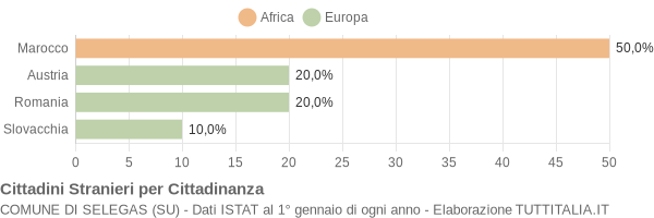 Grafico cittadinanza stranieri - Selegas 2011