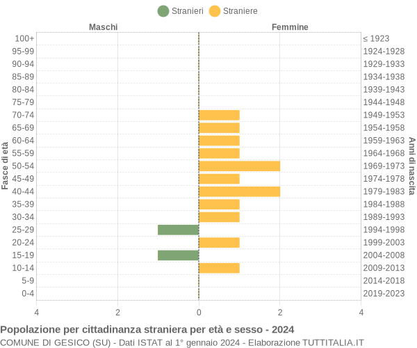 Grafico cittadini stranieri - Gesico 2024