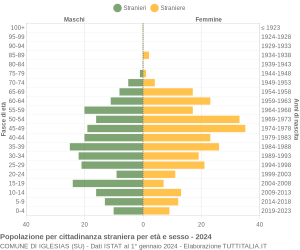 Grafico cittadini stranieri - Iglesias 2024