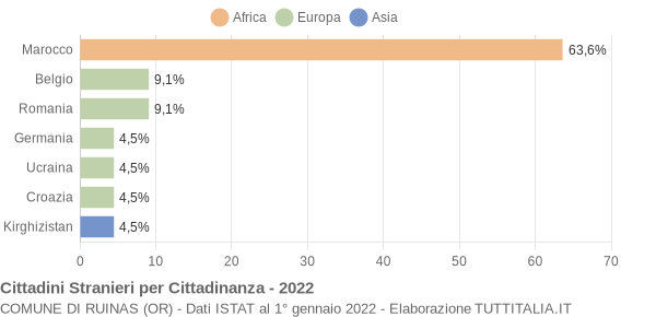 Grafico cittadinanza stranieri - Ruinas 2022