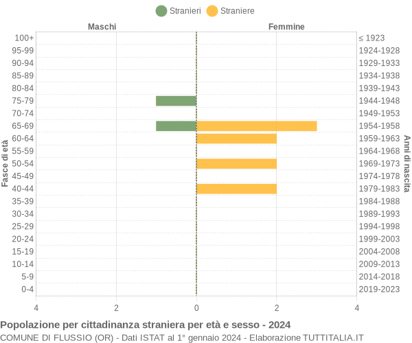 Grafico cittadini stranieri - Flussio 2024