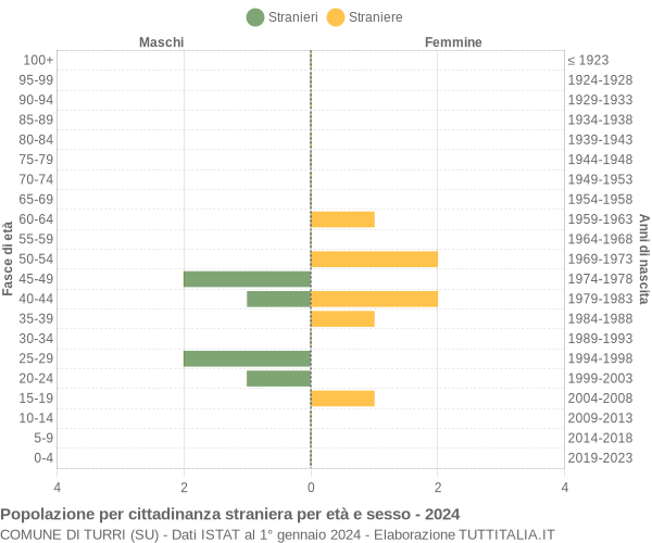 Grafico cittadini stranieri - Turri 2024