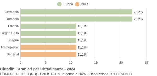 Grafico cittadinanza stranieri - Triei 2024