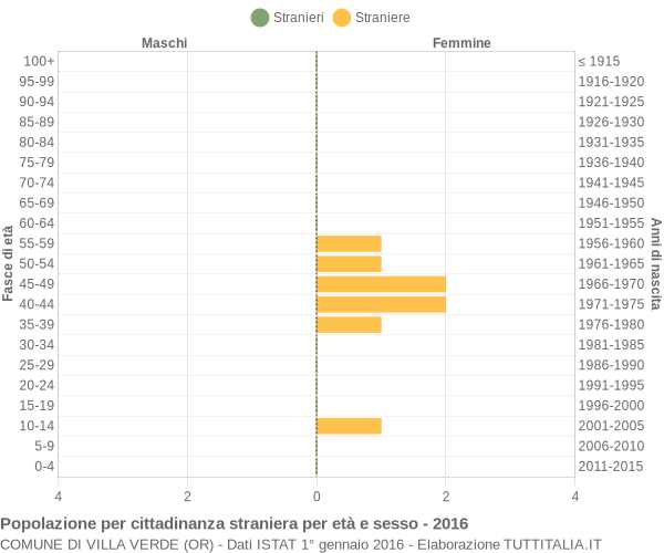 Grafico cittadini stranieri - Villa Verde 2016