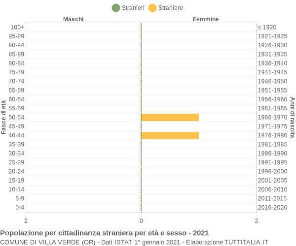 Grafico cittadini stranieri - Villa Verde 2021