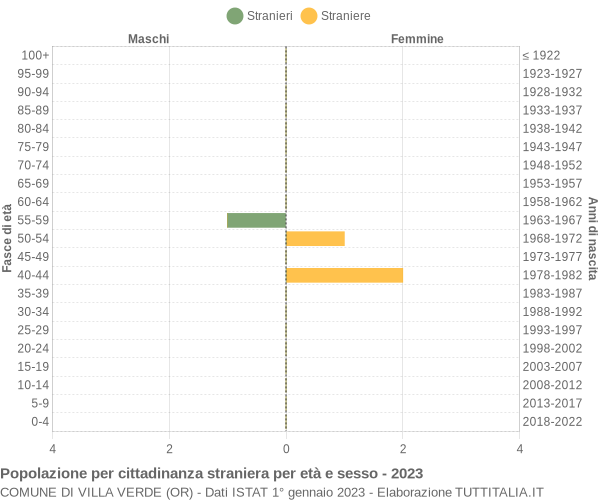 Grafico cittadini stranieri - Villa Verde 2023