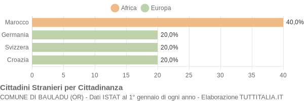 Grafico cittadinanza stranieri - Bauladu 2006