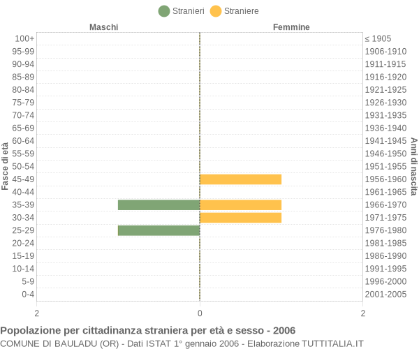 Grafico cittadini stranieri - Bauladu 2006